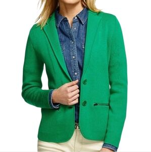 Talbots Knit sweater blazer in bright emerald green Size 2X
